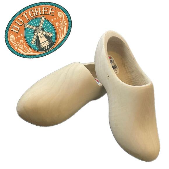 DUTCH WOODEN CLOG SHOES KLOMPEN HOLLAND SZ 39 EU USA 8.5 WOMAN 6.5 MEN ICONIC - Picture 1 of 16